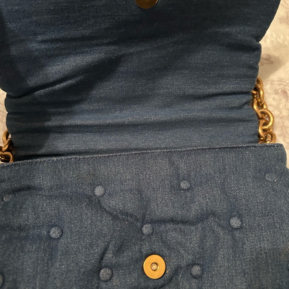 Stylish Blue Quilted Chain Shoulder Bag - Picture 3 of 4